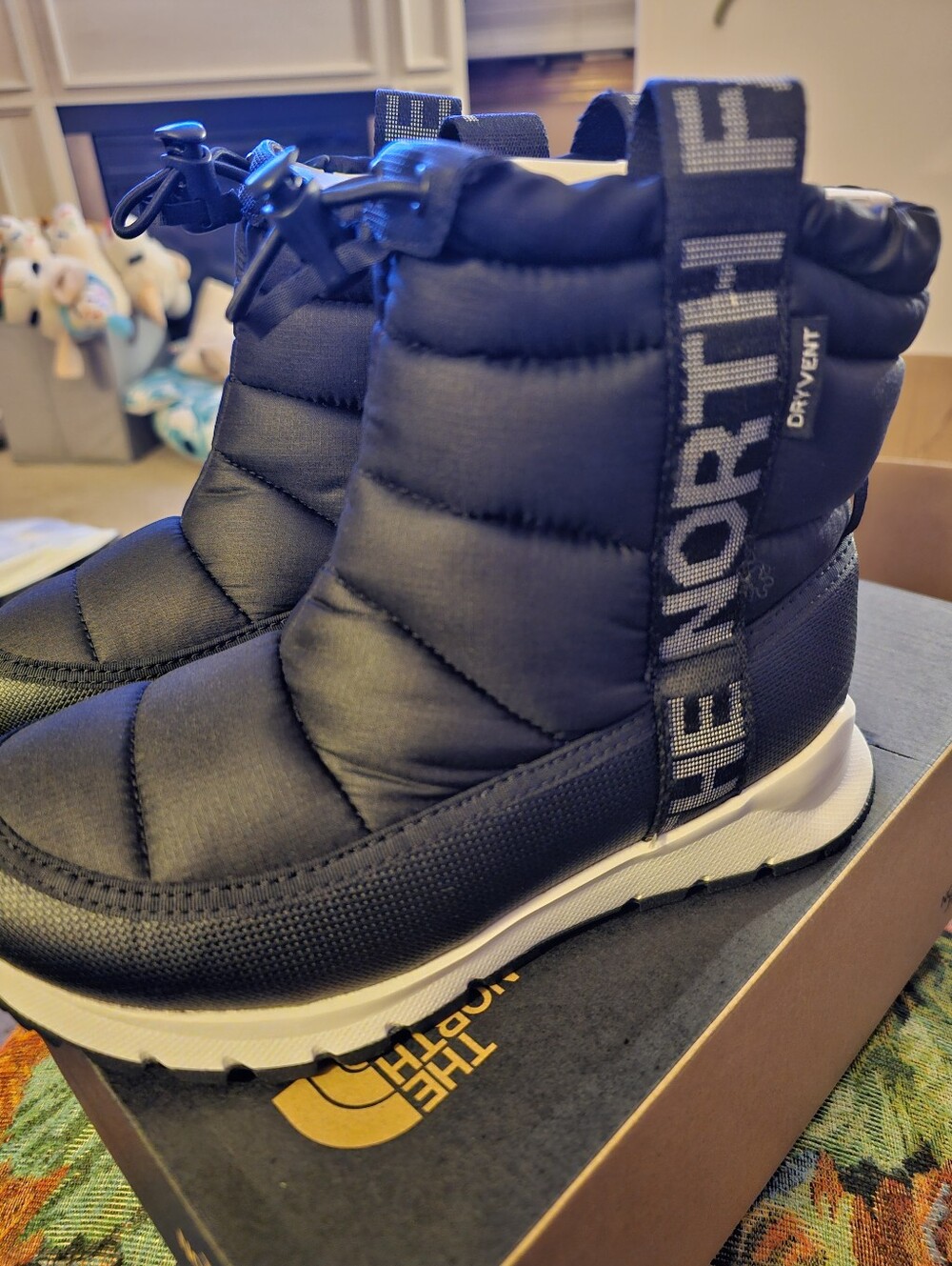 The North Face Kids ThermoBall Winter Boots US 2 Black Waterproof Pull On New